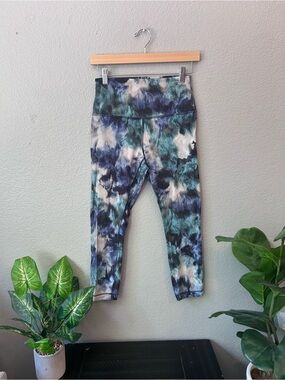 lululemon athletica Tie-Dye High-Rise Leggings - Blue, Green & White Size 8